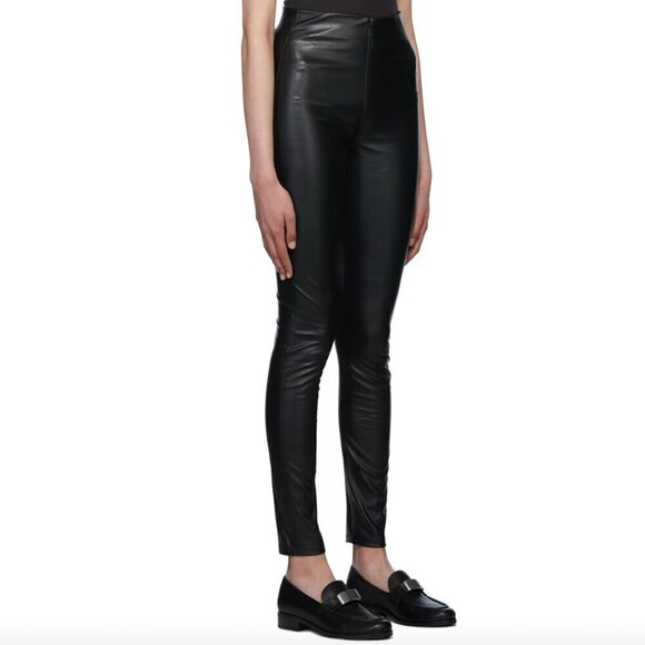 rag & bone Skinny Leg Nina Faux Leather Black Pants High Waist XS - Picture 3 of 15